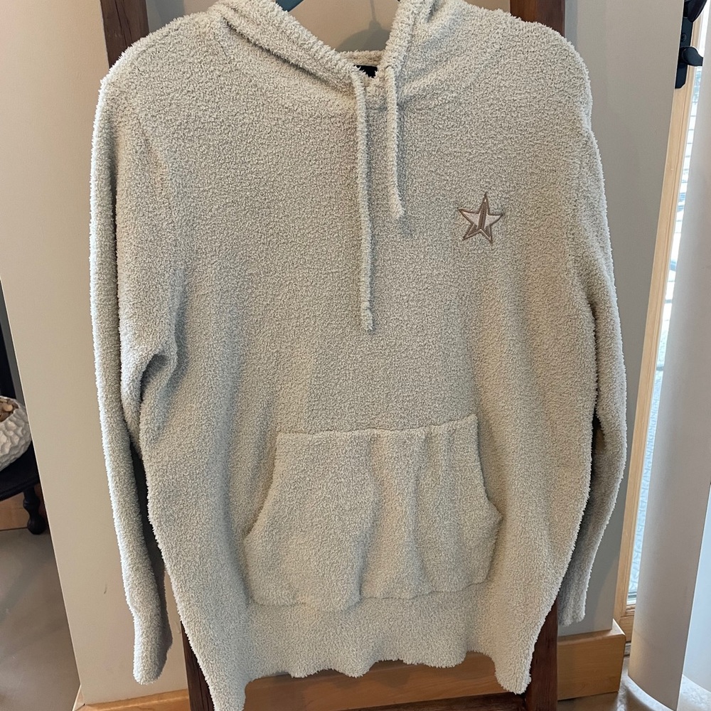 Jeffrey Star Teddy Hoodie - Ivory/White